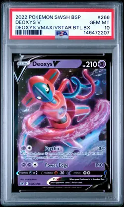 2022 POKEMON SWSH BLACK STAR PROMO #266 DEOXYS V PSA 10 - Image 1