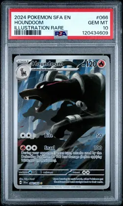 2024 POKEMON SFA EN-SHROUDED FABLE ILLUSTRATION RARE #066 HOUNDOOM PSA 10 - Image 1