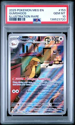 2025 POKEMON MEG EN-MEGA EVOLUTION ILLUSTRATION RARE #153 GUMSHOOS PSA 10 - Image 1