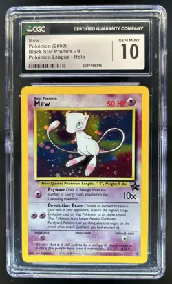 1999 Pokemon Wizards Black Star Promos Mew #9 CGC 10 - Image 1
