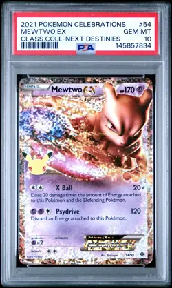2021 POKEMON CELEBRATIONS CLASSIC COLLECTION #54 MEWTWO EX PSA 10 - Image 1