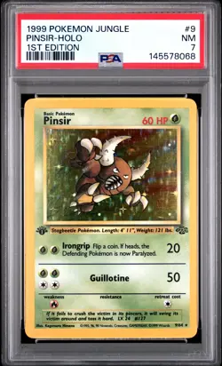 1999 POKEMON JUNGLE 1ST EDITION #9 PINSIR-HOLO PSA 7 - Image 1