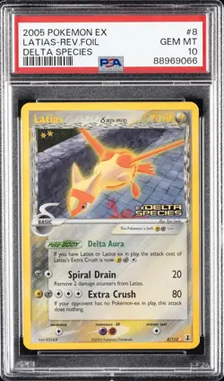 2005 POKEMON EX DELTA SPECIES #8 LATIAS-REVERSE FOIL PSA 10 - Image 1