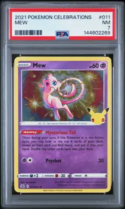 2021 POKEMON CELEBRATIONS #011 MEW PSA 7 - Image 1