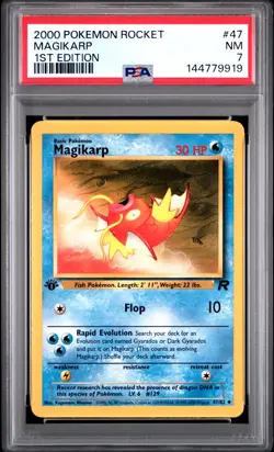 2000 POKEMON ROCKET 1ST EDITION #47 MAGIKARP PSA 7 - Image 1