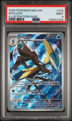 2025 POKEMON MEG EN-MEGA EVOLUTION ILLUSTRATION RARE #142 INTELEON PSA 9 - Image 1