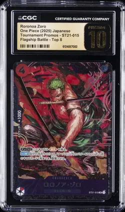 2025 ONE PIECE JAPANESE TOURNAMENT PROMO TOP 8 RORONOA ZORO CGC 10 PRISTINE - Image 1