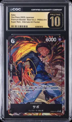2025 ONE PIECE JPN PREMIUM BOOSTER BEST VOL.2 ALTERNATE ART SABO CGC 10 PRISTINE - Image 1