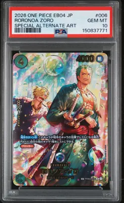 2026 ONE PIECE JPN EB04-EGGHEAD CRISIS SPECIAL ALT ART #006 RORONOA ZORO PSA 10 - Image 1
