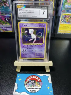 1997 Pokemon Japanese Fossil #151 Mew-Holo Card CGC 7 Near Mint Vintage WOTC - Image 1