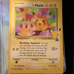 Pokemon ______'s Pikachu 24/53 Wotc Promo Holo Basic 50 HP Vintage Card - Image 1