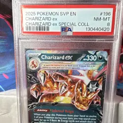 Pokemon Charizard ex PSA 8 Promo Holo #196 Scarlet & Violet Promo Cards - Image 1