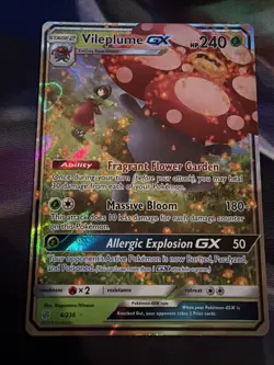 Pokemon Vileplume GX 4/236 SM Cosmic Eclipse Holo Ultra Rare Card Erika NM - Image 1