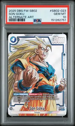 2025 DRAGON BALL SUPER CARD GAME FUSION WORLD MANGA BOOSTER 02 SON GOKU PSA 10 - Image 1