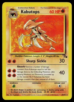 Pokemon Card - Kabutops Fossil 24/62 Rare - Image 1