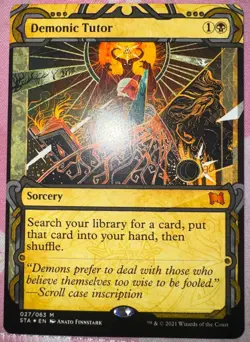 MTG Demonic Tutor Strixhaven: Mystical Archives Regular Card Foil Etched - Image 2