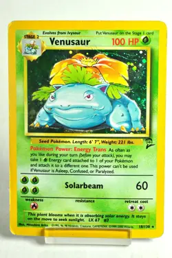 Pokemon card TCG Venusaur 18/130 Holo Rare Base Set 2 2000 English MP - Image 1