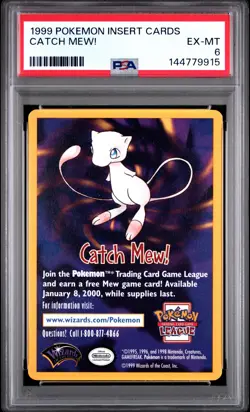 1999 POKEMON INSERT CARDS CATCH MEW! PSA 6 - Image 1