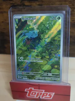 Bulbasaur Full Art Holo IR Scarlet & Violet Illustration Card 166/165 Rare 151 M - Image 2