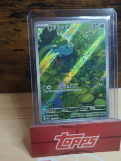 Bulbasaur Full Art Holo IR Scarlet & Violet Illustration Card 166/165 Rare 151 M - Image 3