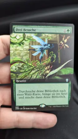 1x Three Visits Extended Art GERMAN NM - MTG CMR Magic The Gathering x1 - Image 1