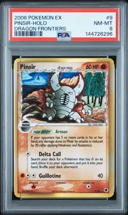 2006 POKEMON EX DRAGON FRONTIERS #9 PINSIR-HOLO PSA 8 - Image 1