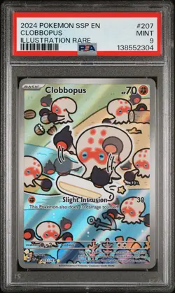 2024 POKEMON SSP EN-SURGING SPARKS ILLUSTRATION RARE #207 CLOBBOPUS PSA 9 - Image 1