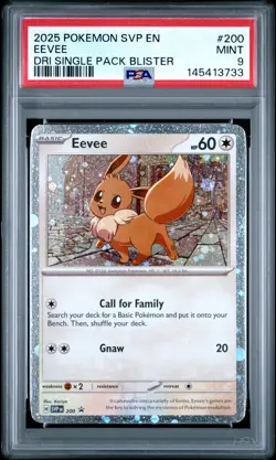 2025 POKEMON SVP PROMO DESTINED RIVALS SINGLE PACK BLISTER #200 EEVEE PSA 9 - Image 1