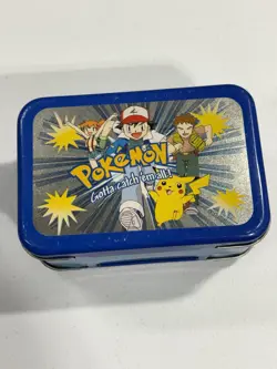 Pokemon Vintage Tin With Energy Cards and Vintage Playing Card Deck Keychain Lot - Image 4