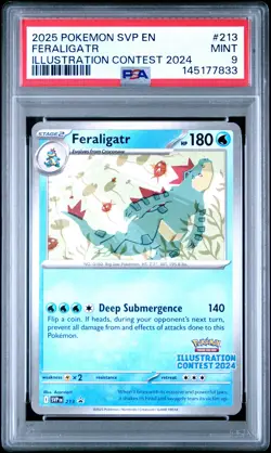 2025 POKEMON SVP PROMO ILLUSTRATION CONTEST 2024 #213 FERALIGATR PSA 9 - Image 1