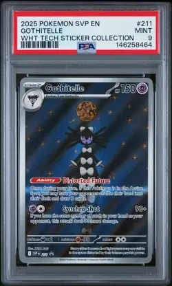 2025 POKEMON SVP PROMO WHITE FLARE TECH STICKER COLLECTION #211 GOTHITELLE PSA 9 - Image 1