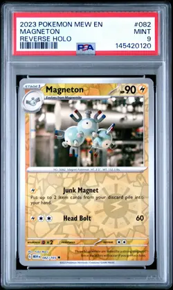 2023 POKEMON MEW EN-151 REVERSE HOLO #082 MAGNETON PSA 9 - Image 1