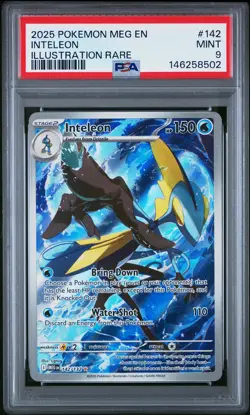 2025 POKEMON MEG EN-MEGA EVOLUTION ILLUSTRATION RARE #142 INTELEON PSA 9 - Image 1
