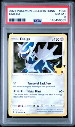 2021 POKEMON CELEBRATIONS #020 DIALGA PSA 8 - Image 1