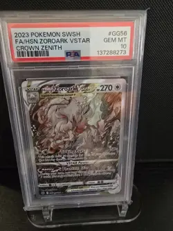 PSA 10 2023 POKEMON SWORD AND SHIELD CROWN ZENITH HISUIAN ZOROARK VSTAR GG56 - Image 1