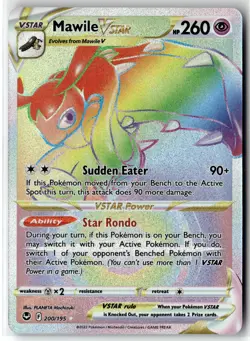 Mawile VSTAR ⭐ 200/195 Holo Rare Rainbow Silver Tempest 2022 Pokemon NM - Image 1