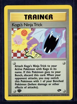 Pokemon 1st First Edition Gym Challenge #115 Koga's Ninja Trick NM- WOTC Vintage - Image 1