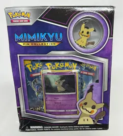 Pokemon TCG Mimikyu Pin Collection Box Sealed 3 x Booster Packs Promo Card + Pin - Image 1