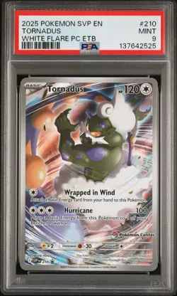2025 POKEMON SVP WHITE FLARE POKEMON CENTER ETB PROMO #210 TORNADUS PSA 9 - Image 1