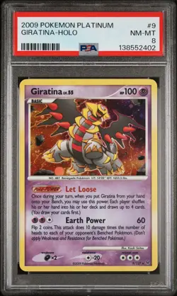 2009 POKEMON PLATINUM #9 GIRATINA-HOLO PSA 8 - Image 1