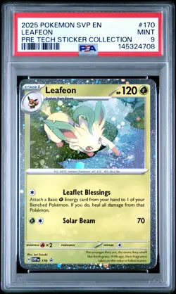 2025 POKEMON SVP PRISMATIC EVOLUTIONS TECH STICKER COLLECTION #170 LEAFEON PSA 9 - Image 1