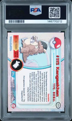 2000 TOPPS POKEMON TV ANIMATION SERIES 2 #115 KANGASKHAN PSA 4 - Image 2
