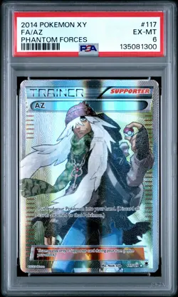 2014 POKEMON XY PHANTOM FORCES #117 FULL ART/AZ PSA 6 - Image 1