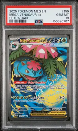 2025 POKEMON MEG EN-MEGA EVOLUTION ULTRA RARE #155 MEGA VENUSAUR EX PSA 10 - Image 1