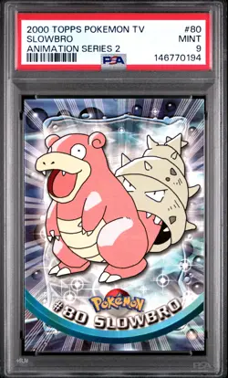 2000 TOPPS POKEMON TV ANIMATION SERIES 2 #80 SLOWBRO PSA 9 - Image 1