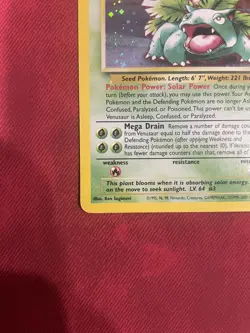 1999 Pokemon Wizards Black Star Promos Venusaur Holo #13 - Image 3