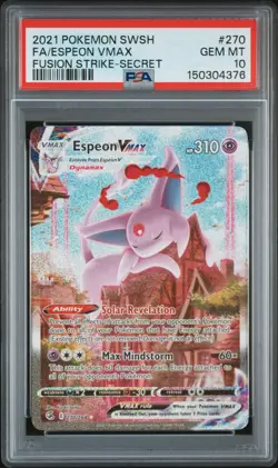 2021 POKEMON SWORD & SHIELD FUSION STRIKE SECRET FULL ART/ESPEON VMAX PSA 10 - Image 1
