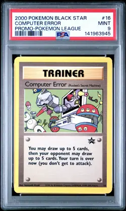 2000 POKEMON PROMO BLACK STAR POKEMON LEAGUE #16 COMPUTER ERROR PSA 9 - Image 1