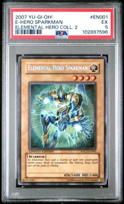 YUGIOH Elemental Hero Collection 2 Sparkman EHC2-EN001 PSA 5 Secret Rare - Image 1