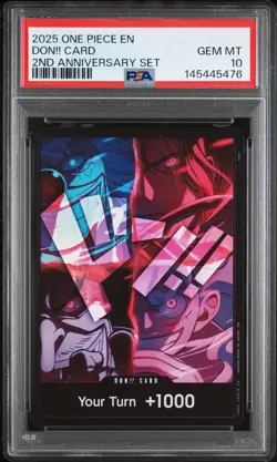 2025 ONE PIECE ENGLISH VERSION 2ND ANNIVERSARY SET DON!! CARD PSA 10 - Image 1